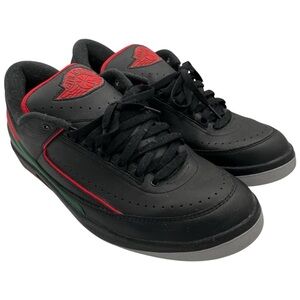 Jordan 2 Retro Low Top Black Sneakers in Christmas Green and Red Men’s 13